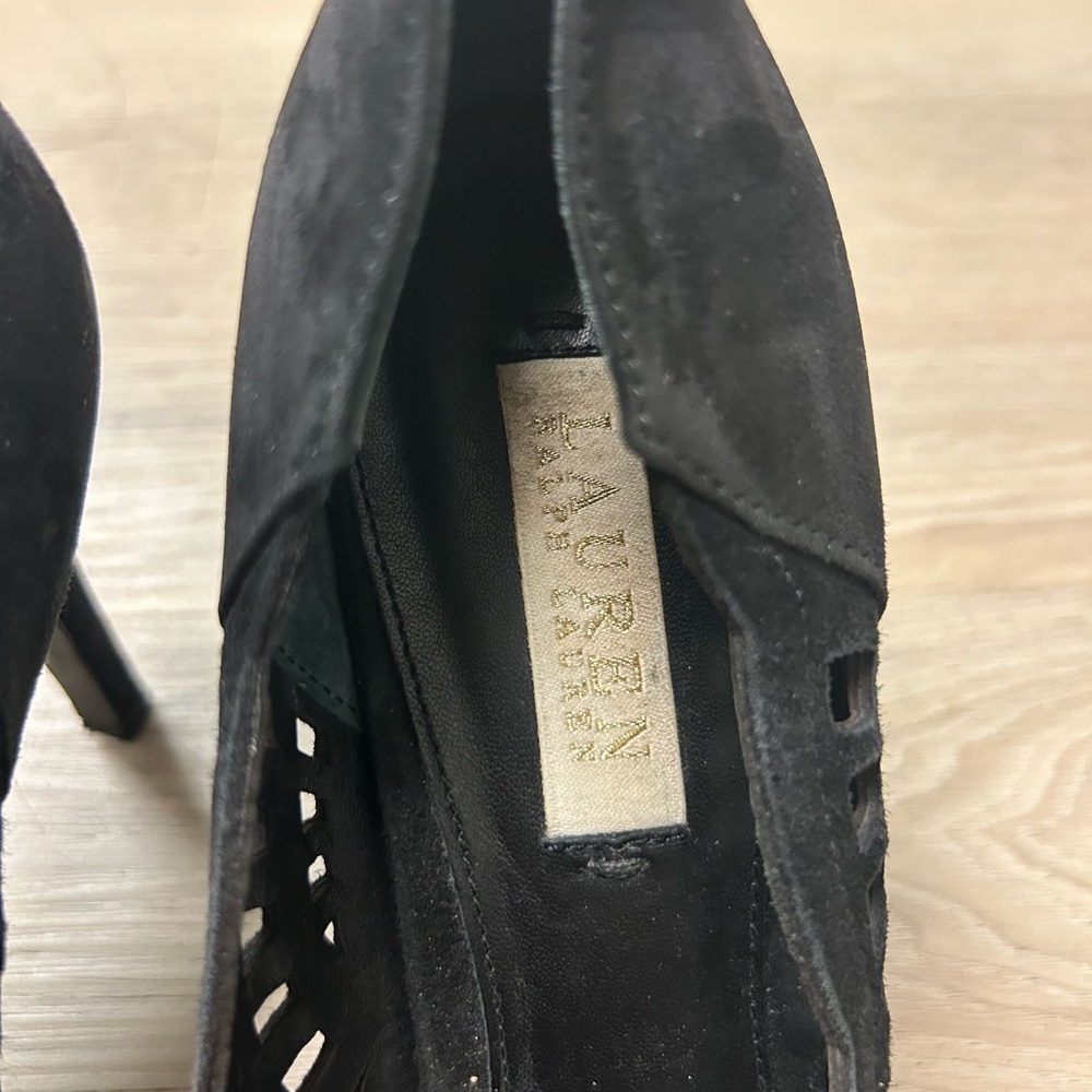 Lauren Ralph Lauren Shoes Black Suede Pump Heels Dressy Women Sz 9 B Sania - Picture 3 of 12